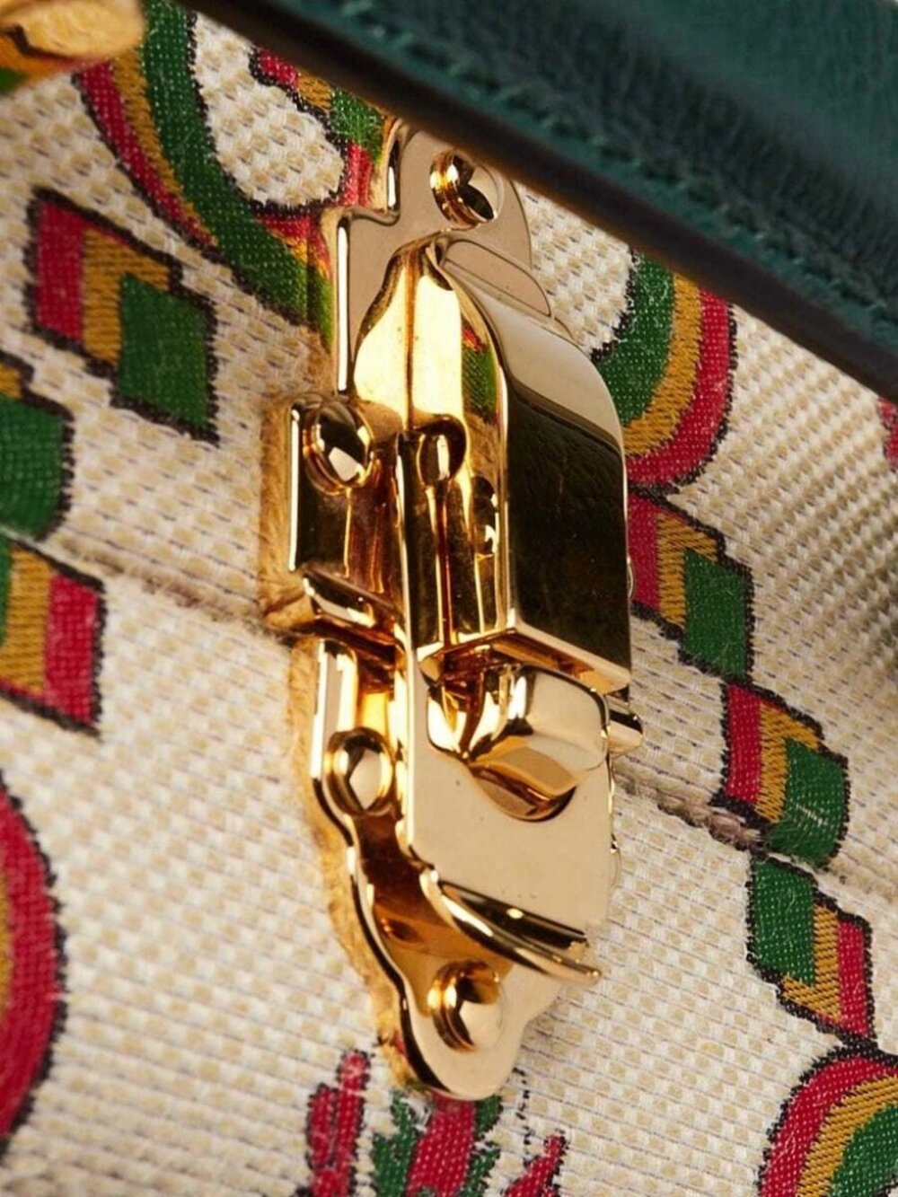 Gucci Green/Beige Canvas/Leather 100 Years Crossbody Box Bag - Picture 10 of 12